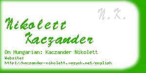 nikolett kaczander business card